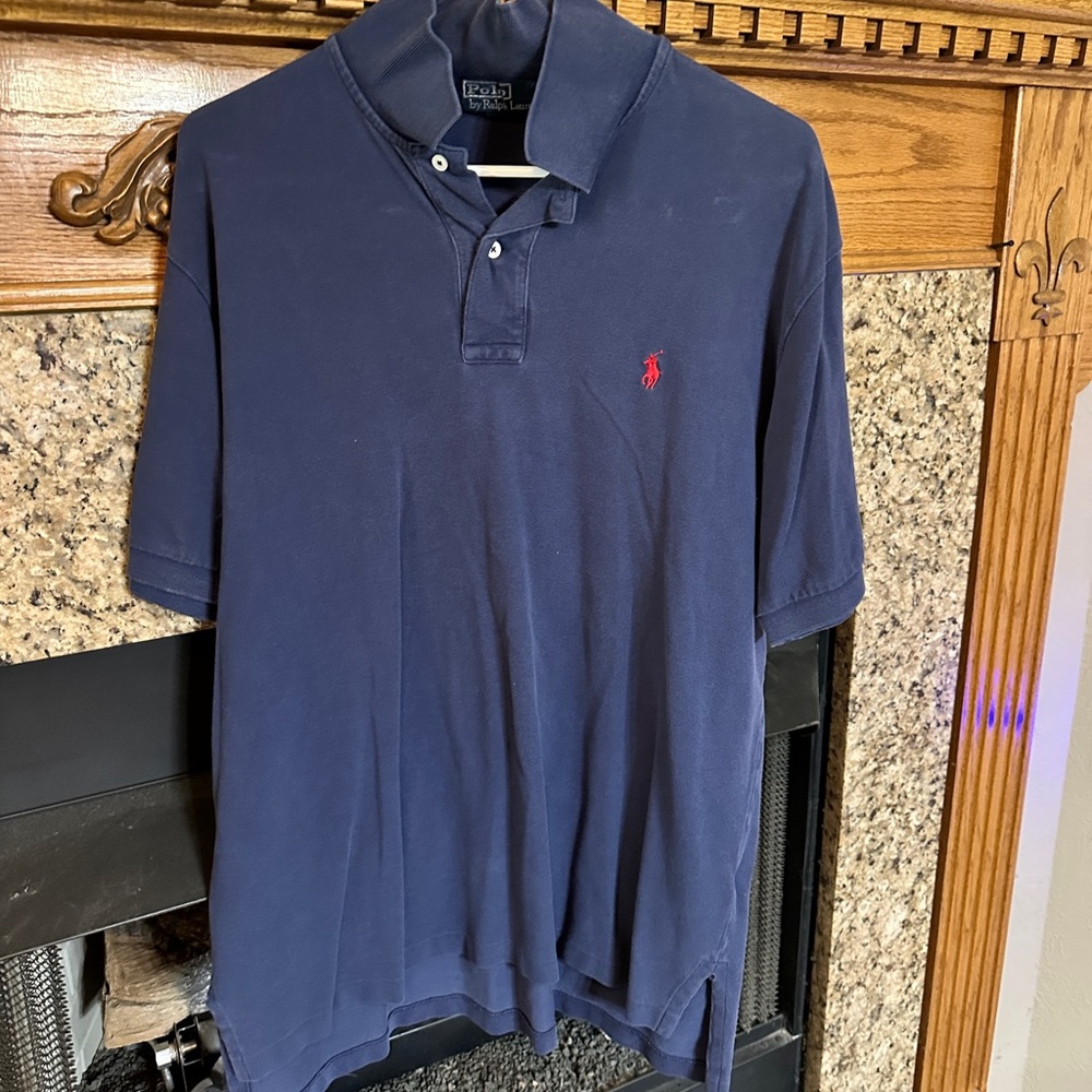 Polo by Ralph Lauren Men's Navy Blue Polo Shirt. XL